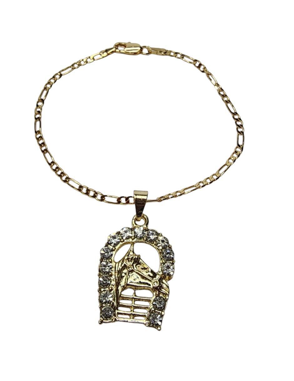 Pulsera de oro laminado 14 K Equino con acabado brillante Pulsera de oro laminado 14 K Equino con acabado brillante