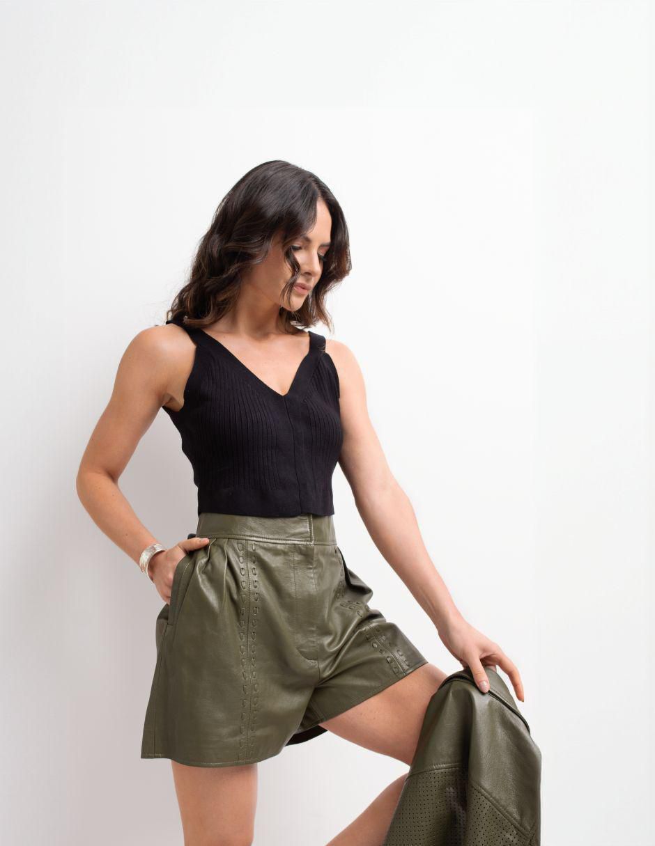 "short/bermuda" pelle royale "de" piel "para mujer"