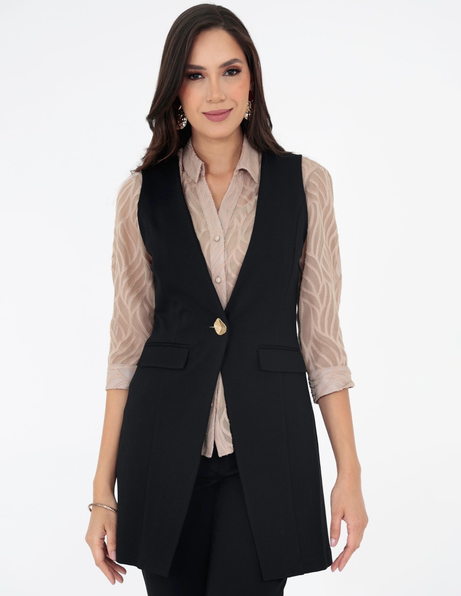 Julio Chaleco De Lana Negro Chaleco Trinity Para Mujer