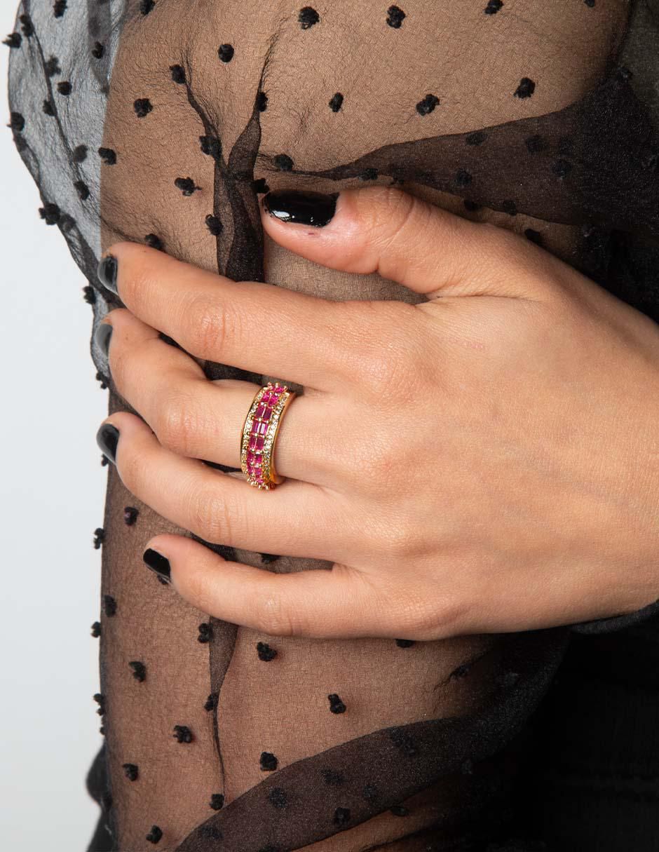 Anillo "de (si aplica)" irregular yoiko halo no aplica 18 k "de" aleación de metal zirconia baño oro
