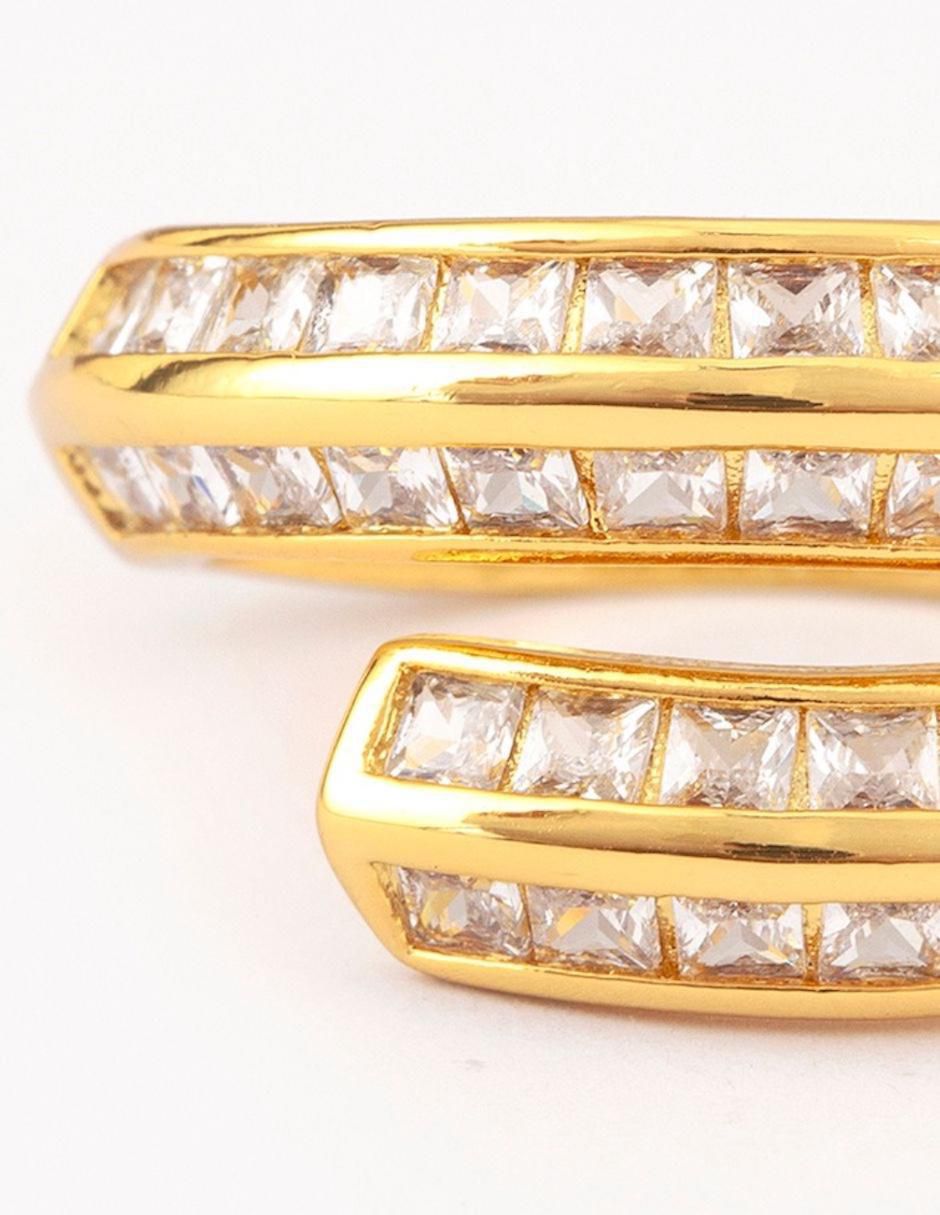 Anillo Senda zirconia con acabado baño de oro 18 k 2
