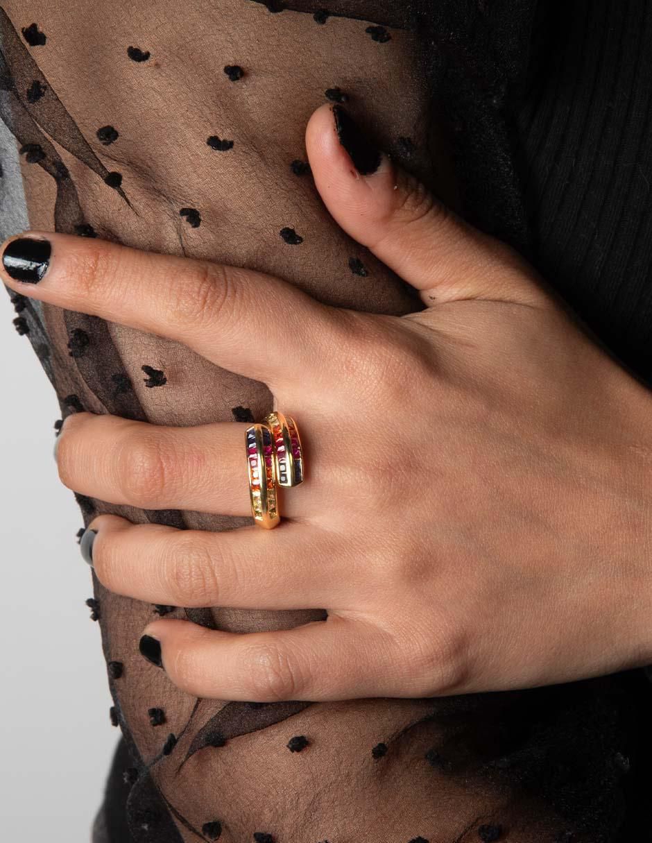 Anillo "de (si aplica)" irregular yoiko senda no aplica 18 k "de" aleación de metal zirconia baño oro
