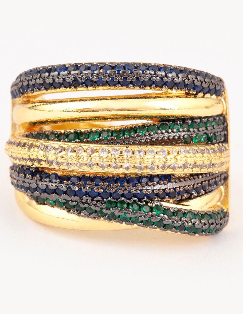 Anillo Aura zirconia con acabado baño de oro 18 k Anillo Aura zirconia con acabado baño de oro 18 k