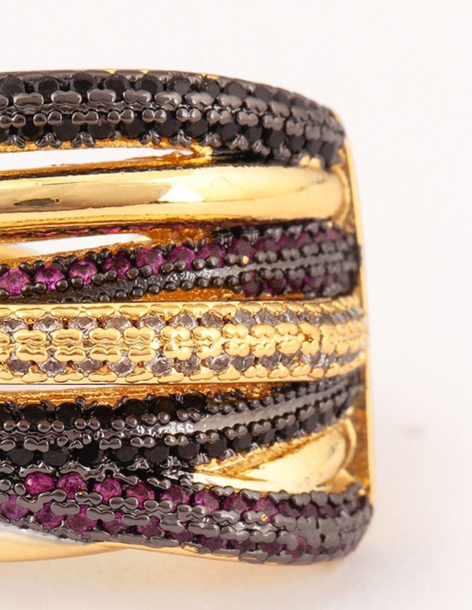 Anillo "de (si aplica)" ninguna yoiko aura no aplica 18 k "de" aleación de metal zirconia baño oro