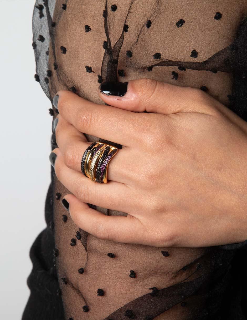 Anillo "de (si aplica)" ninguna yoiko aura no aplica 18 k "de" aleación de metal zirconia baño oro