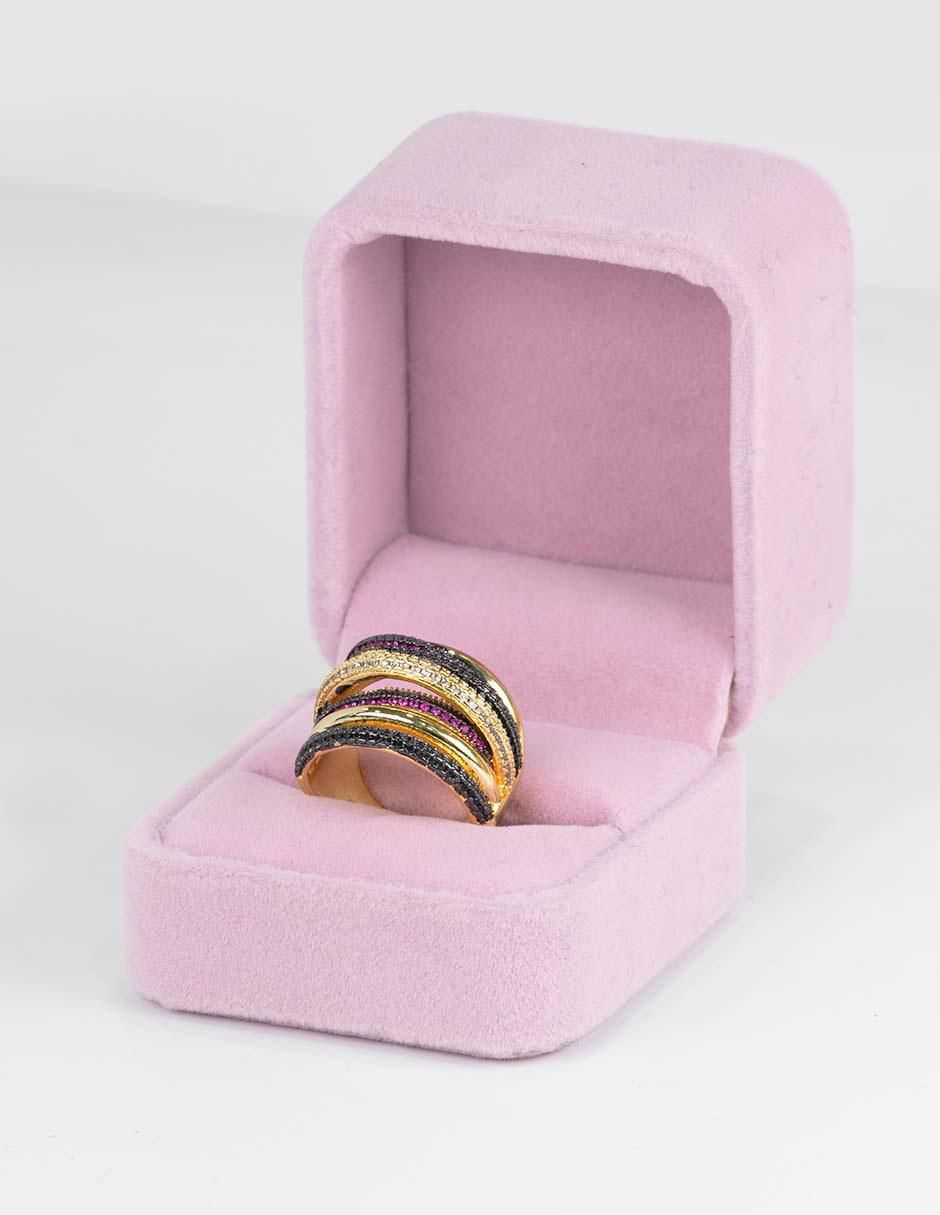 Anillo "de (si aplica)" ninguna yoiko aura no aplica 18 k "de" aleación de metal zirconia baño oro