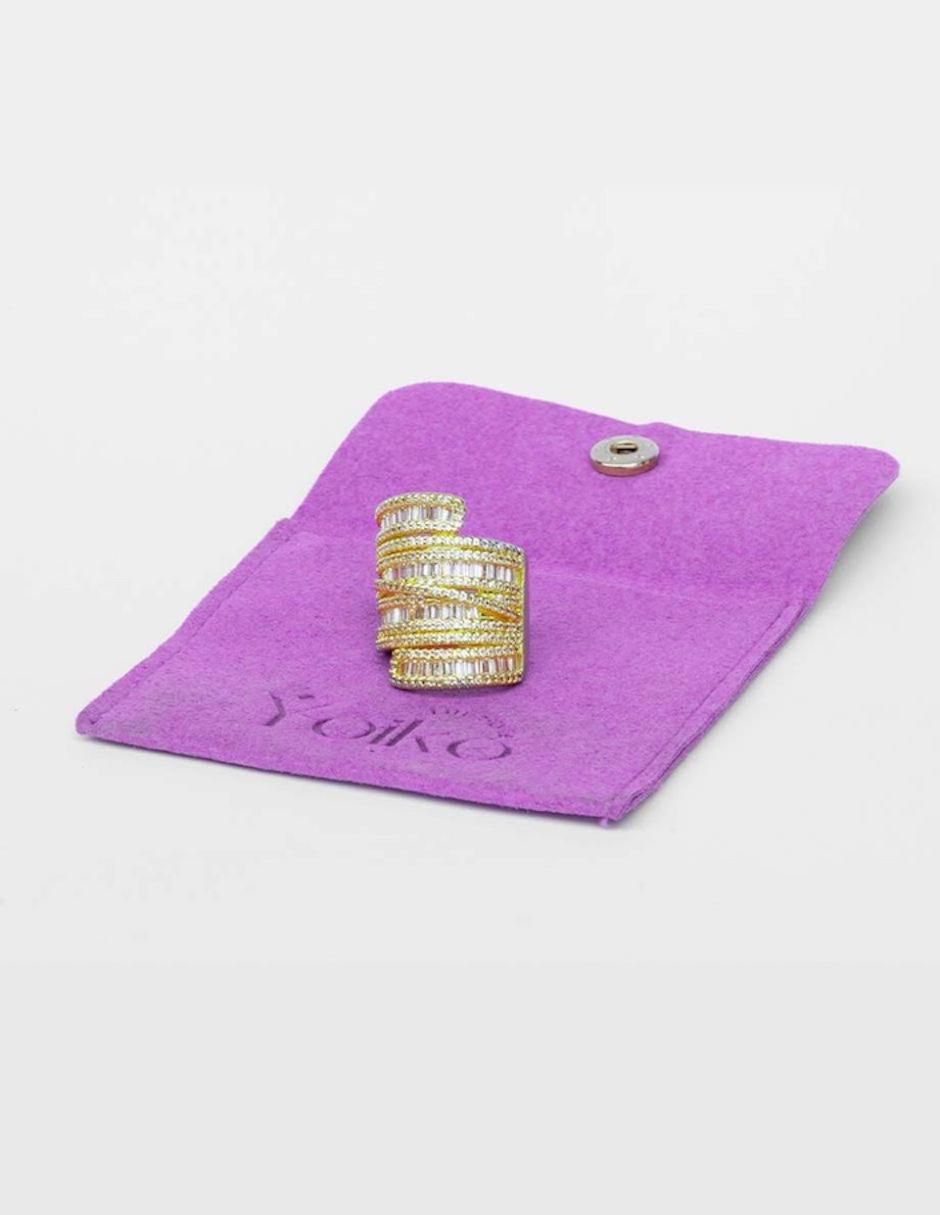 Anillo Diva zirconia con acabado baño de oro 18 k 4