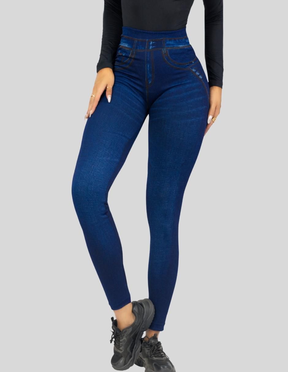 Mallas Leggins De Jeans Tela Gruesa Pantalones Leggins Tipo Jean Pants  Mujer Leggins De