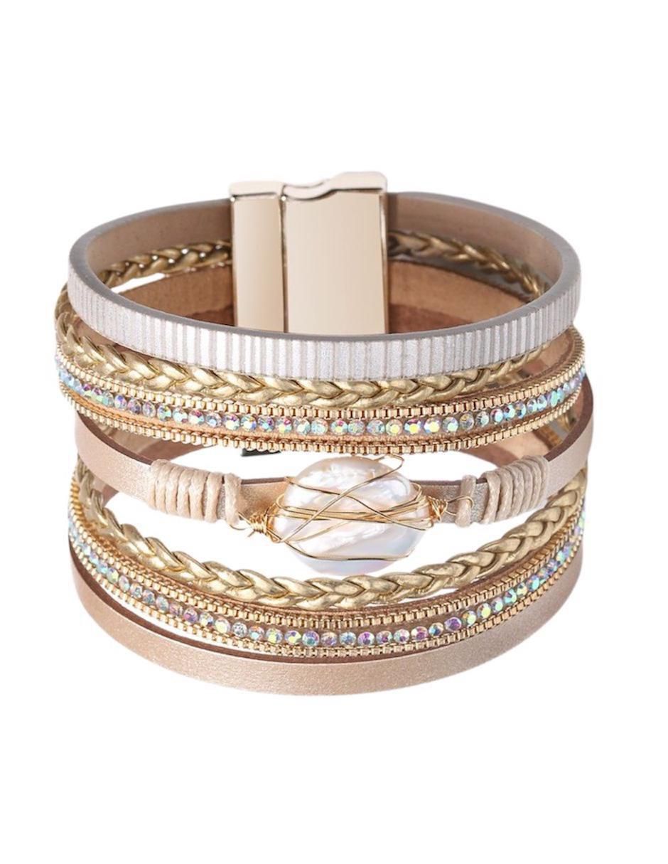Pulsera con perla Luna Boreal