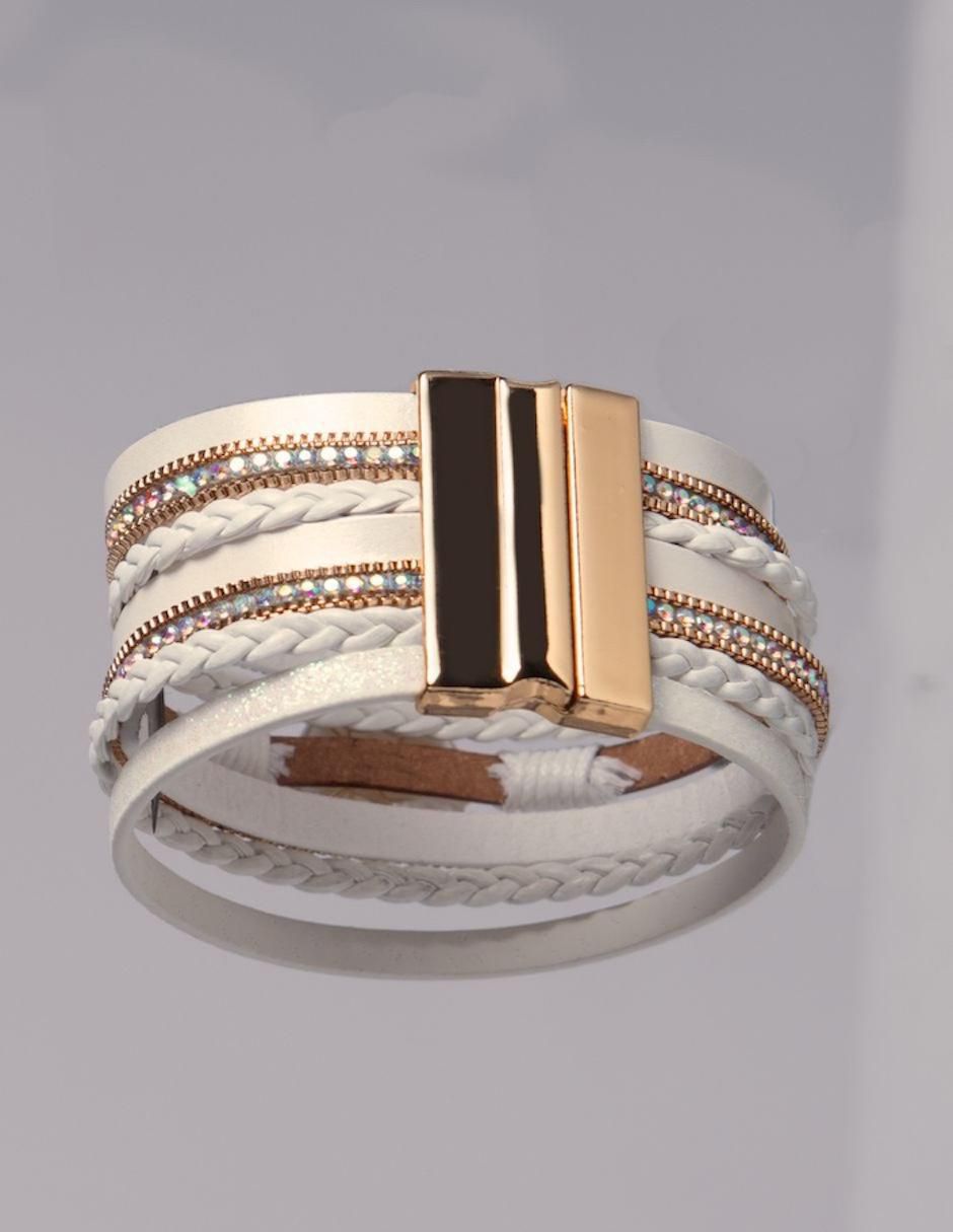 Pulsera yoiko "de" cuero sin kilataje luna boreal "con acabado" sin acabado