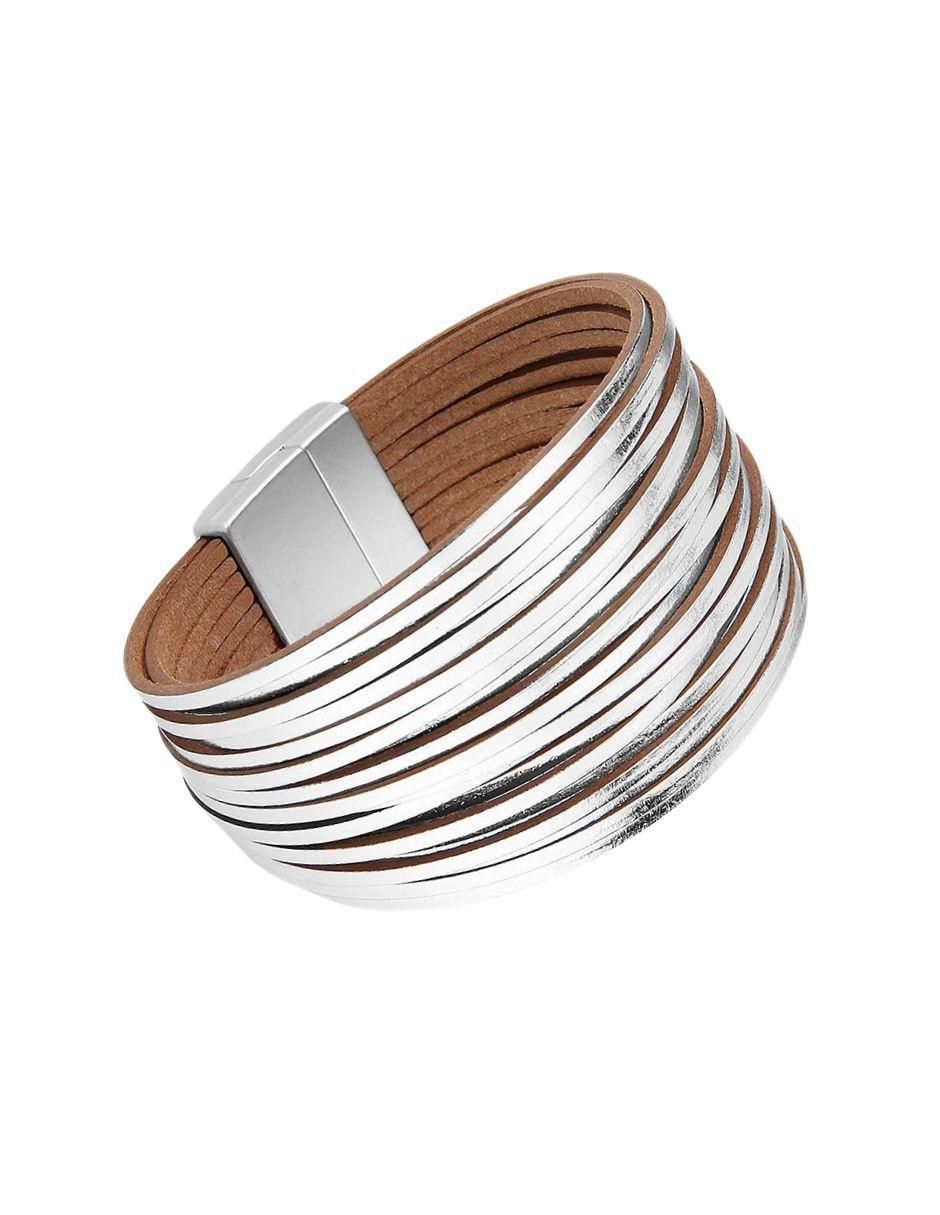 Brazalete yoiko "de" cuero sin kilataje brillanza "con acabado" brillante