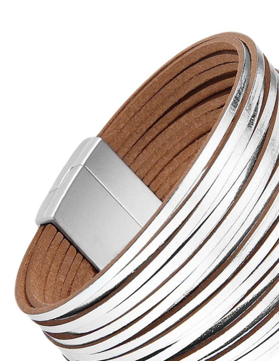 Brazalete yoiko "de" cuero sin kilataje brillanza "con acabado" brillante