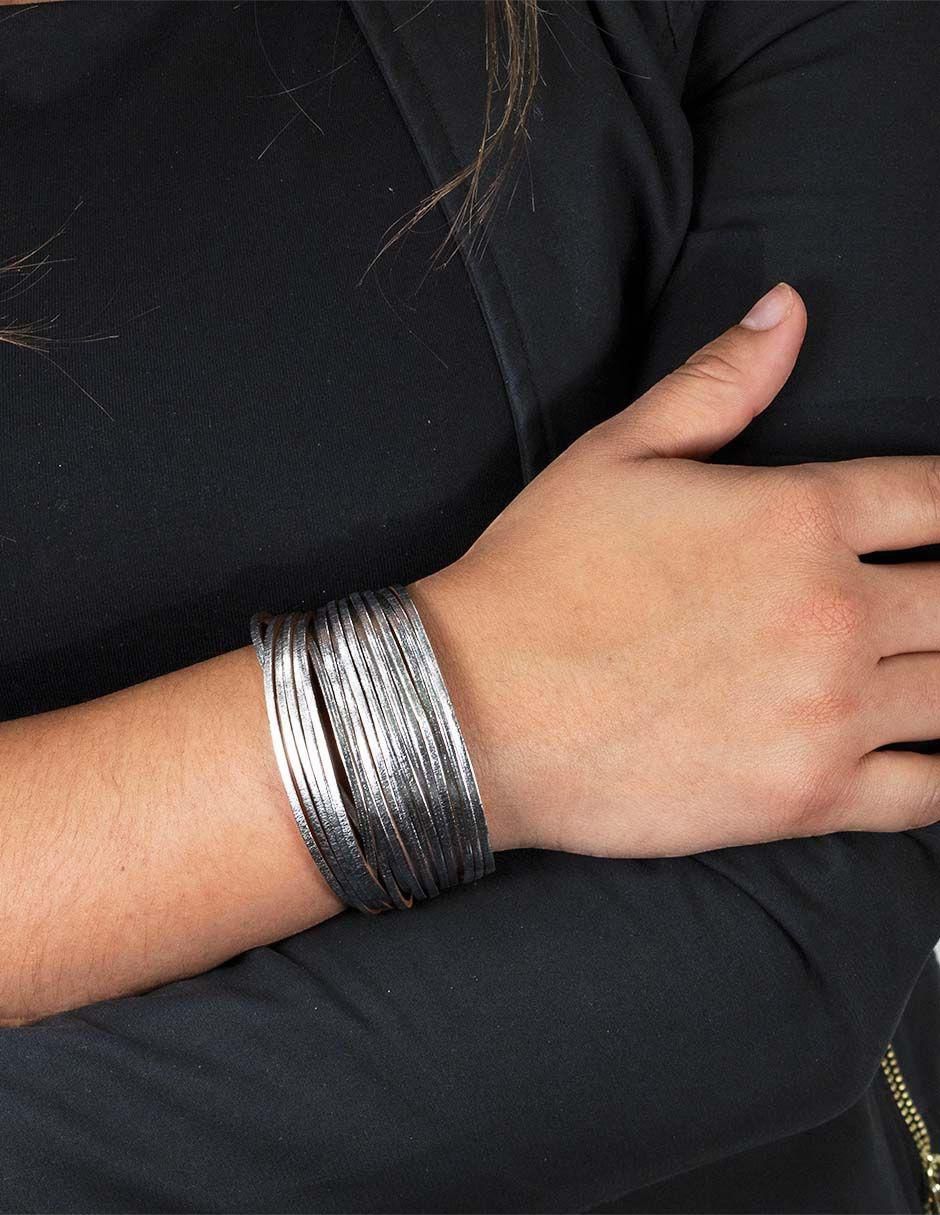 Brazalete yoiko "de" cuero sin kilataje brillanza "con acabado" brillante