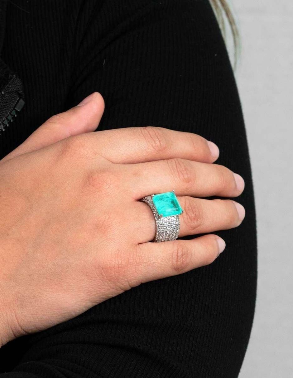 Anillo cuadrado Zafaria zirconia 4