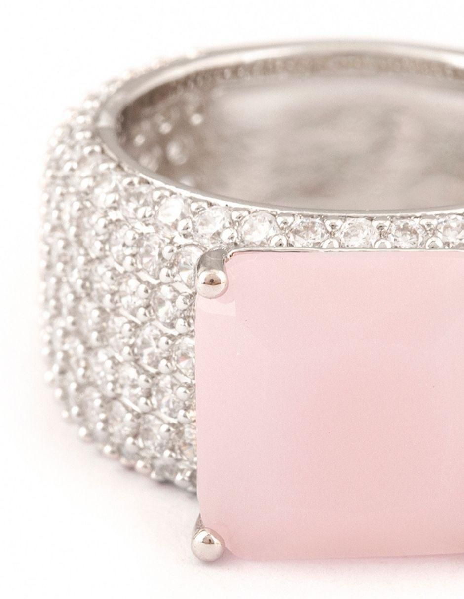 Anillo "de (si aplica)" cuadrada yoiko zafaria no aplica sin kilataje "de" aleación de metal zirconia baño rodio