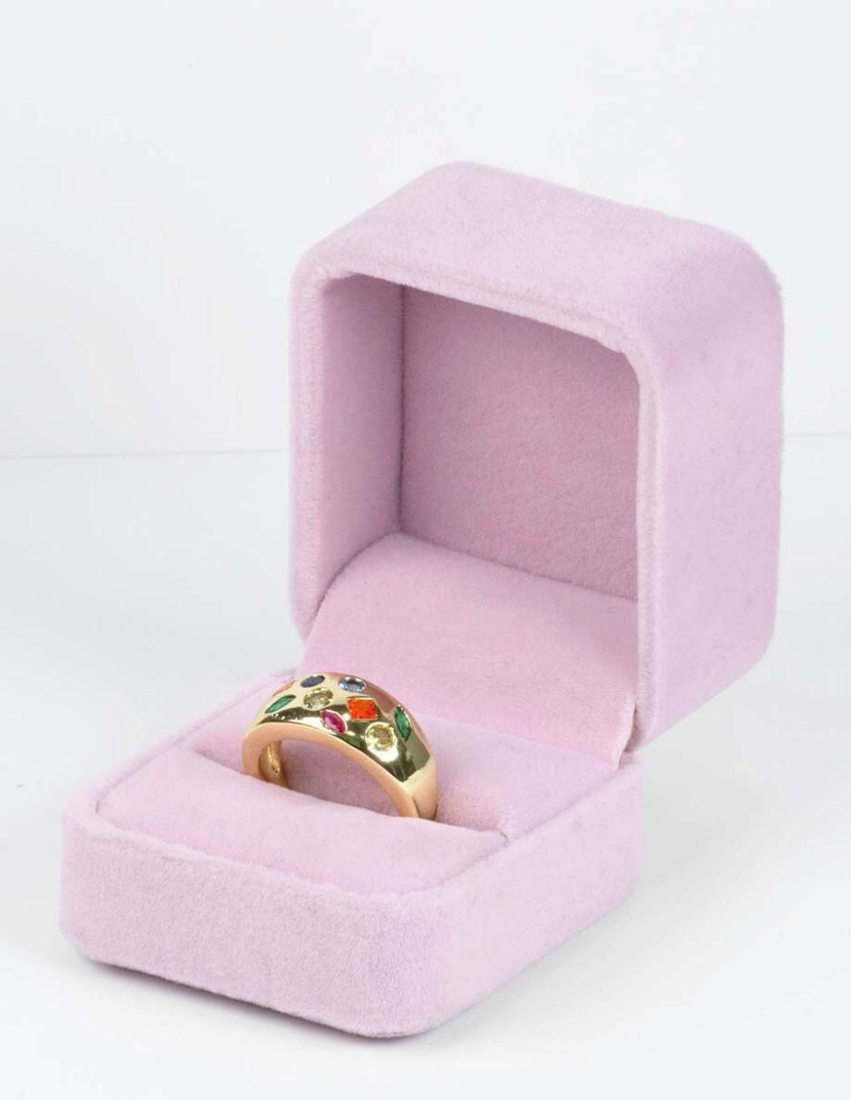 Anillo Bravura Golden zirconia con acabado baño de oro 3