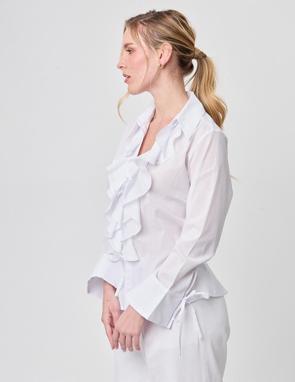 Blusa camisera manga larga para mujer 3