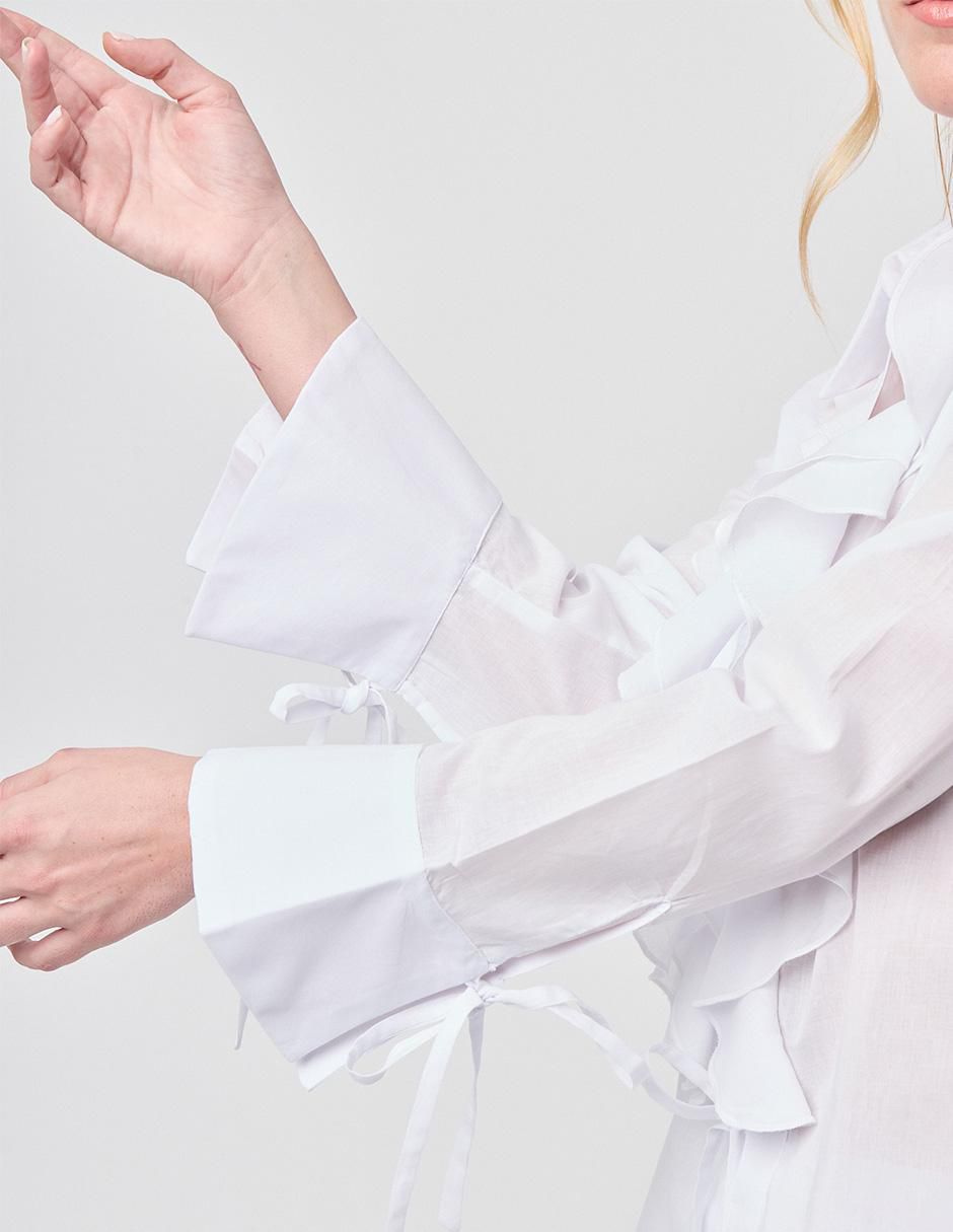 Blusa camisera manga larga para mujer 7