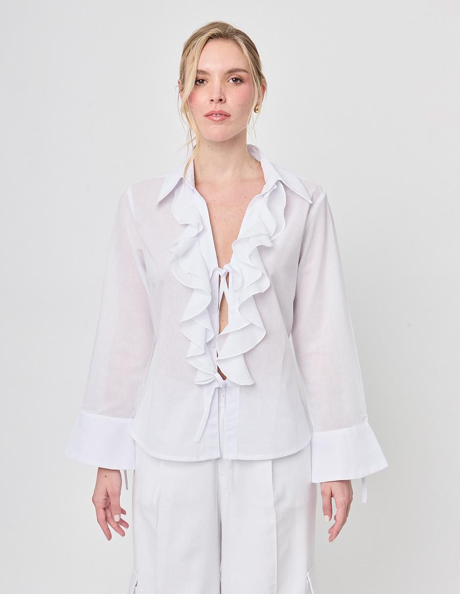 Blusa camisera manga larga para mujer 9