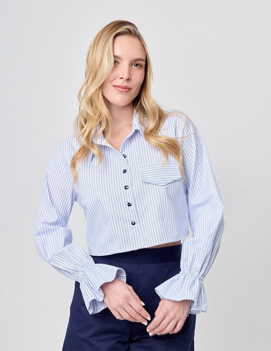 Blusa camisera manga larga para mujer 3