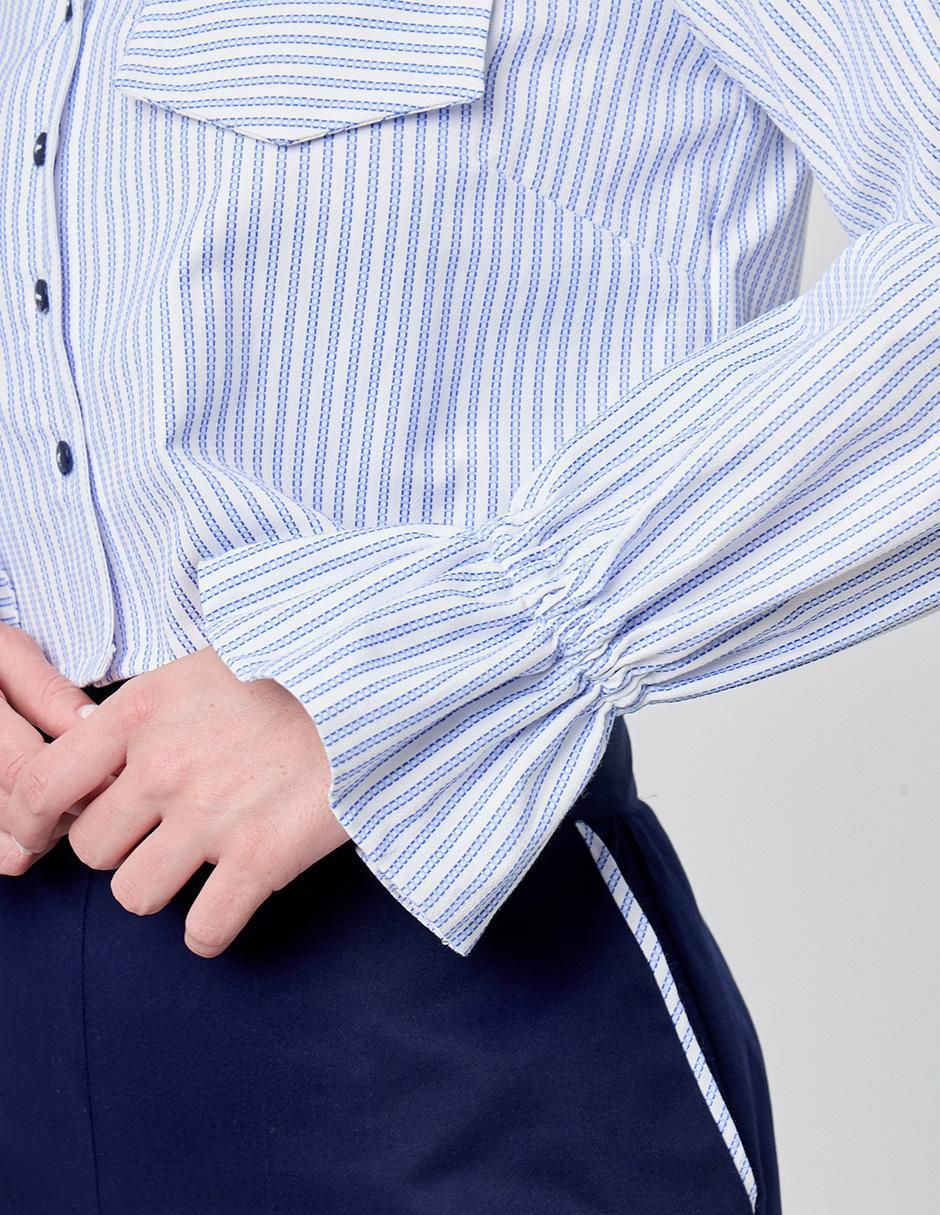 Blusa camisera manga larga para mujer 4