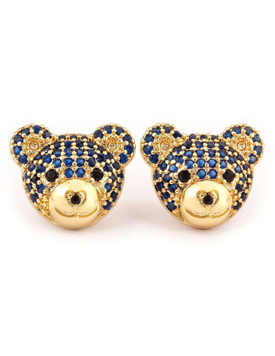 Broqueles "de (si aplica)" oso no aplica yoiko teddy sparkle "de" aleación metálica 18 k "con acabado" baño oro zirconia