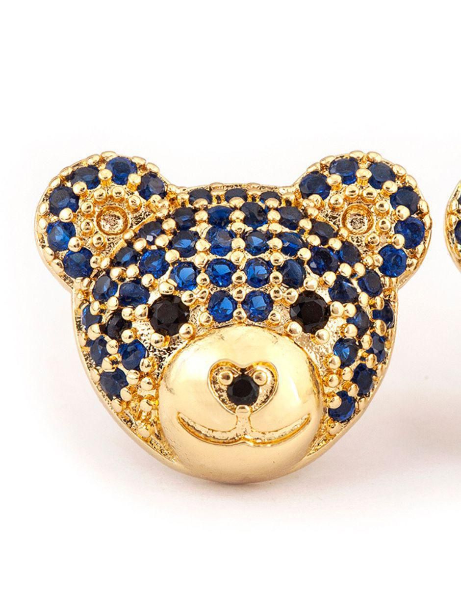 Broqueles "de (si aplica)" oso no aplica yoiko teddy sparkle "de" aleación metálica 18 k "con acabado" baño oro zirconia
