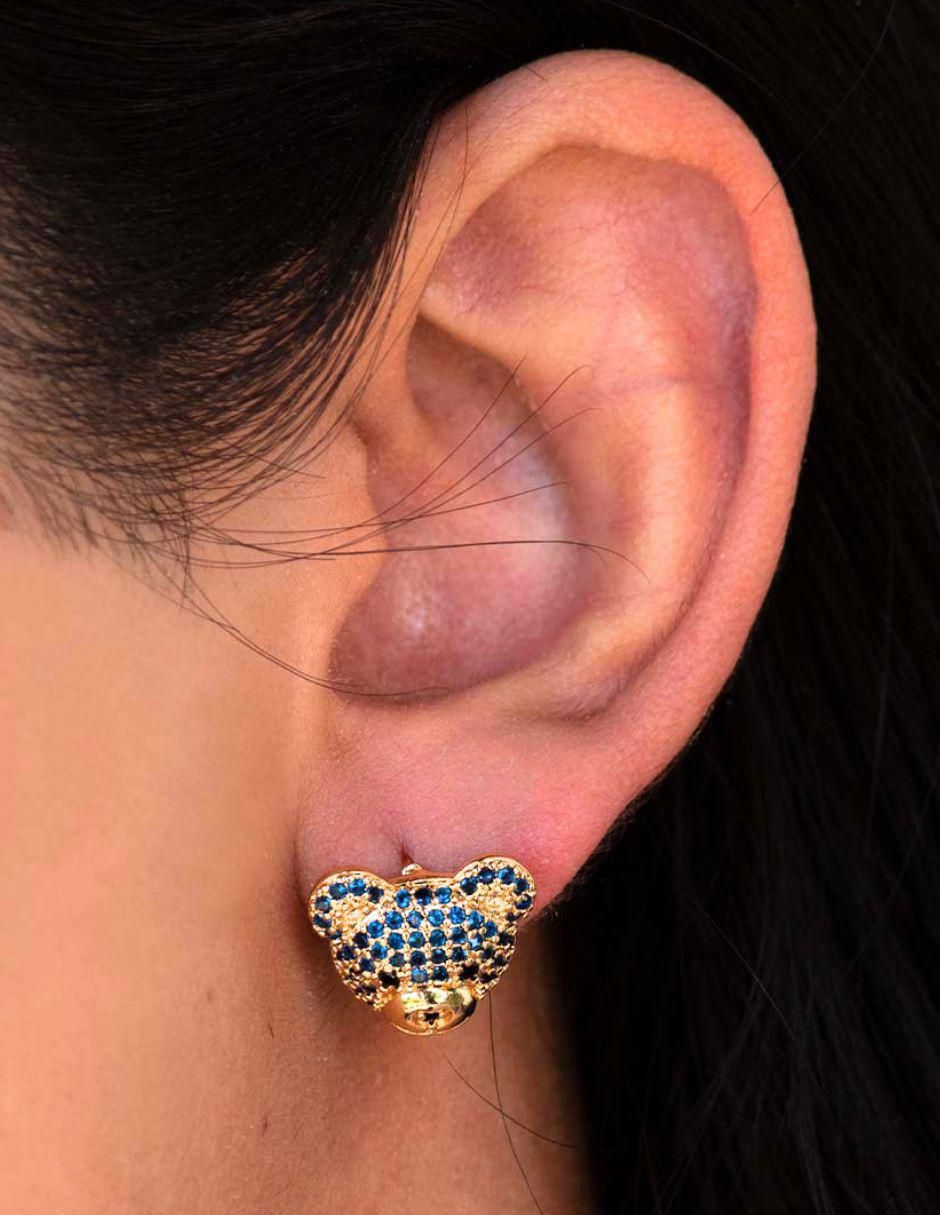 Broqueles "de (si aplica)" oso no aplica yoiko teddy sparkle "de" aleación metálica 18 k "con acabado" baño oro zirconia