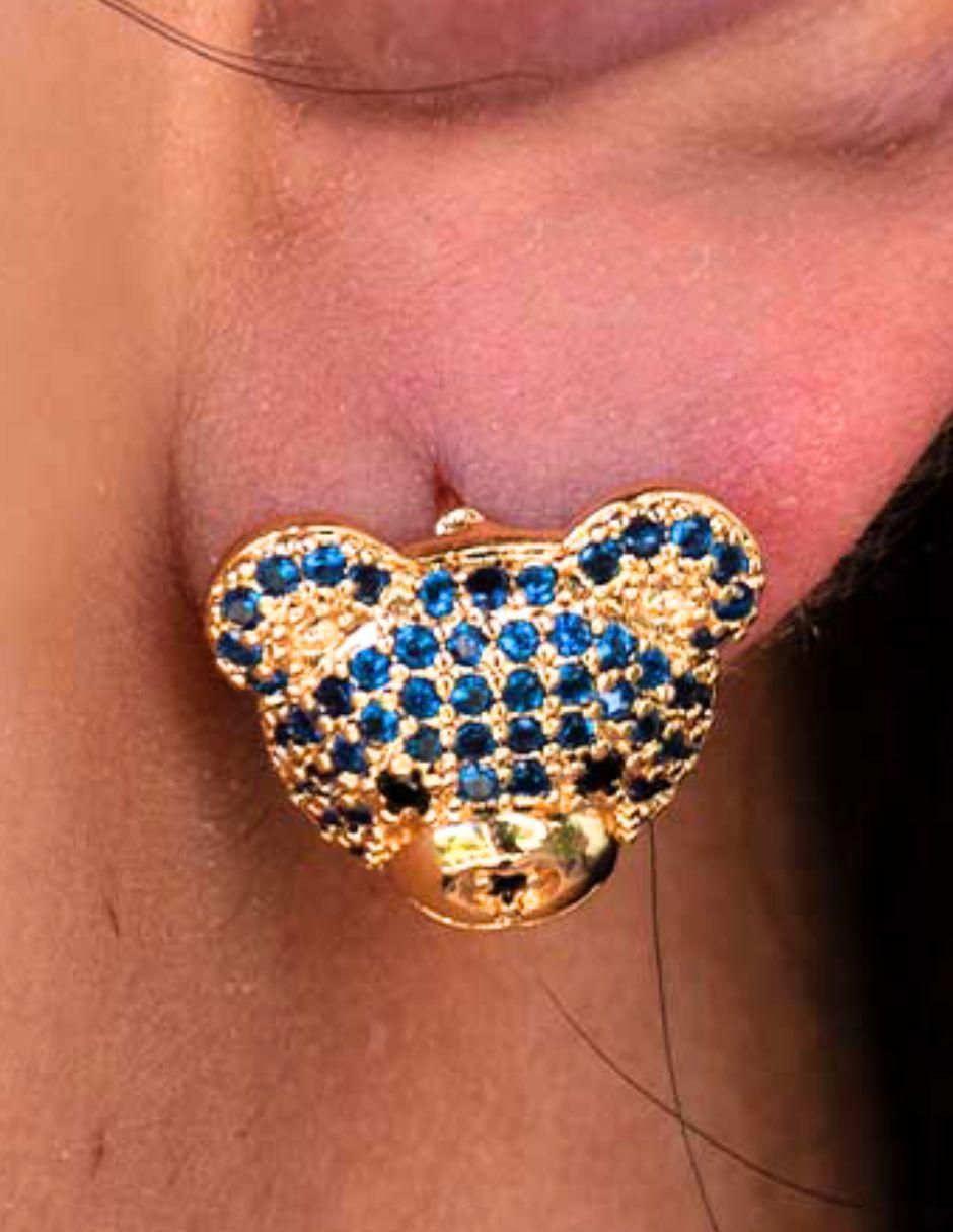 Broqueles "de (si aplica)" oso no aplica yoiko teddy sparkle "de" aleación metálica 18 k "con acabado" baño oro zirconia