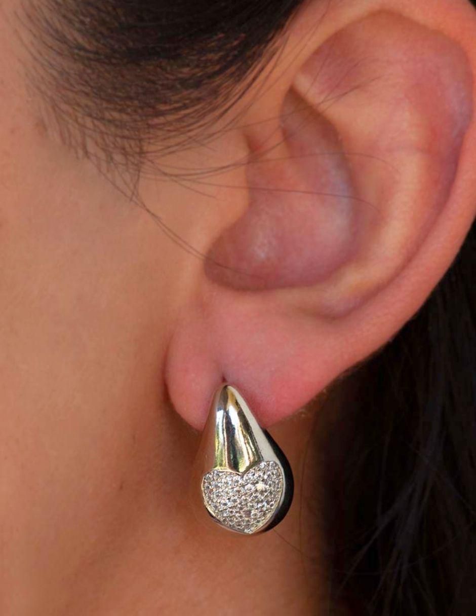 Broqueles de gota Brillanza Corazón con acabado brillante zirconia 3