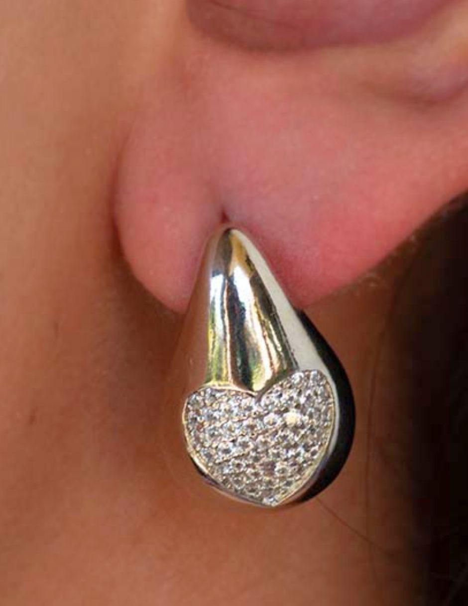 Broqueles de gota Brillanza Corazón con acabado brillante zirconia 4