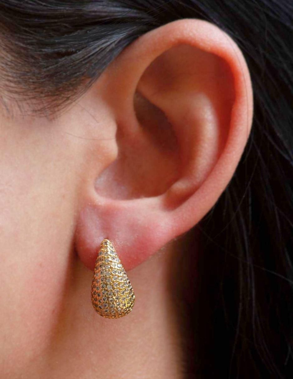 Broqueles de gota Vistelle con acabado baño de oro zirconia 3