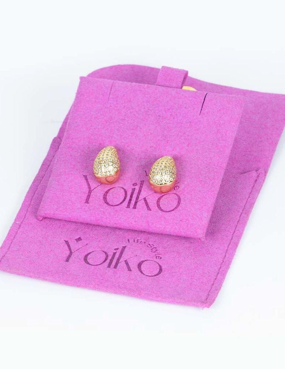 Broqueles de gota Vistelle con acabado baño de oro zirconia 5