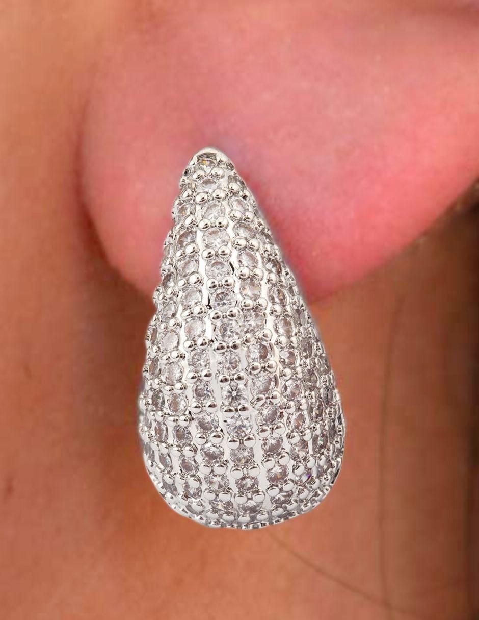 Broqueles de gota Vistelle Plateado con acabado baño rodio zirconia 4