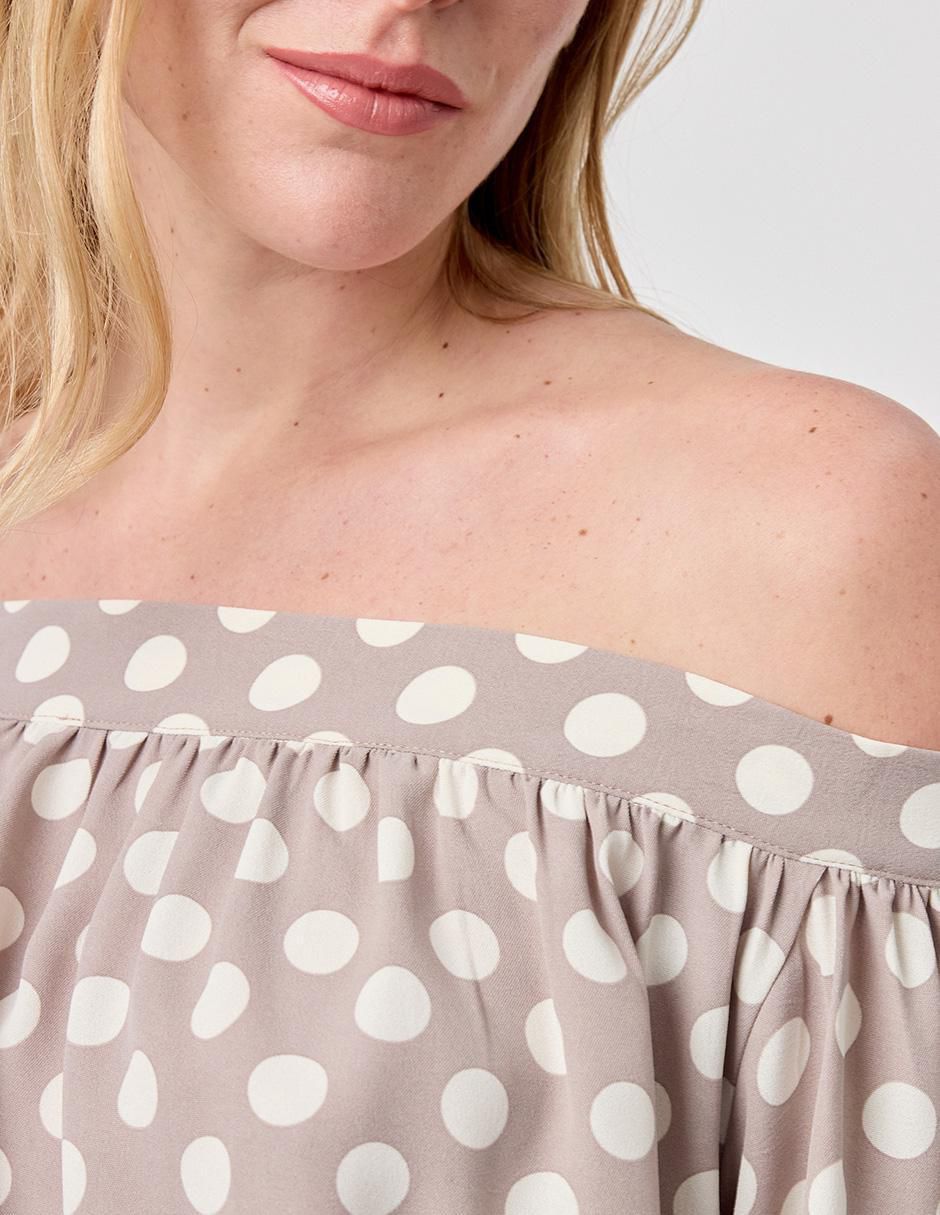 Blusa strapless manga larga para mujer 6