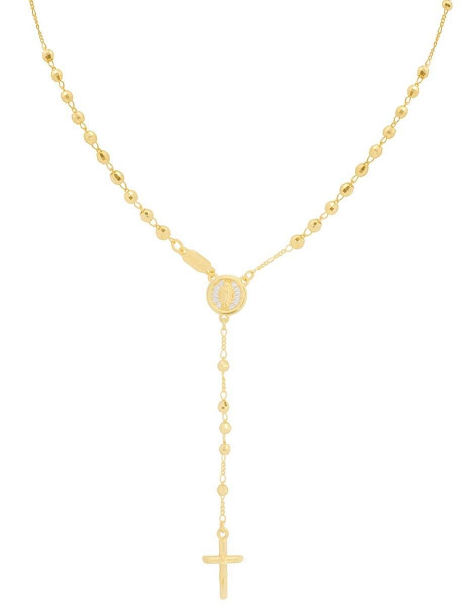 Collar virgen de guadalupe de cruz 18 K