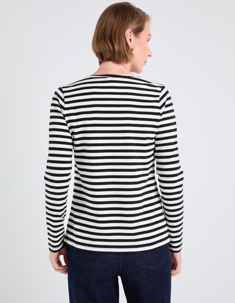 Playera manga larga cuello redondo para mujer 2