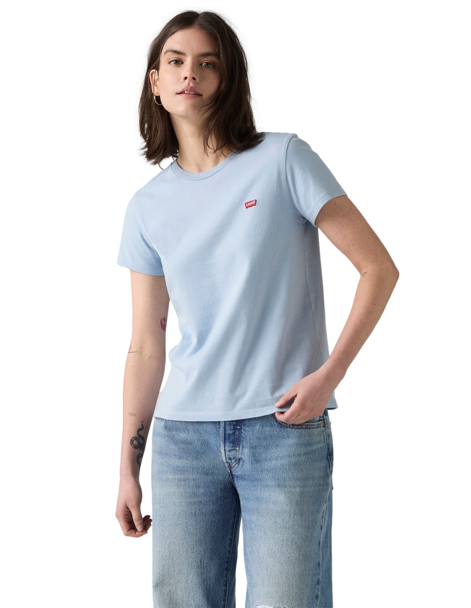 Playera manga corta cuello redondo para mujer Playera manga corta cuello redondo para mujer