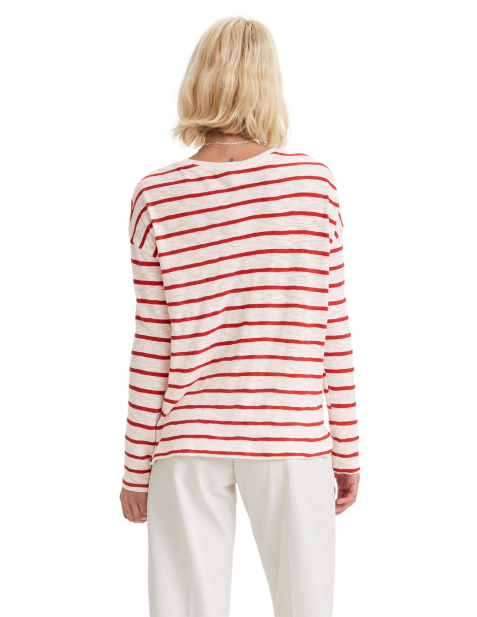 Playera manga larga cuello redondo para mujer 2