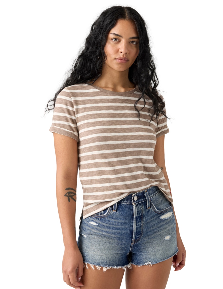 Playera manga corta cuello redondo para mujer 3