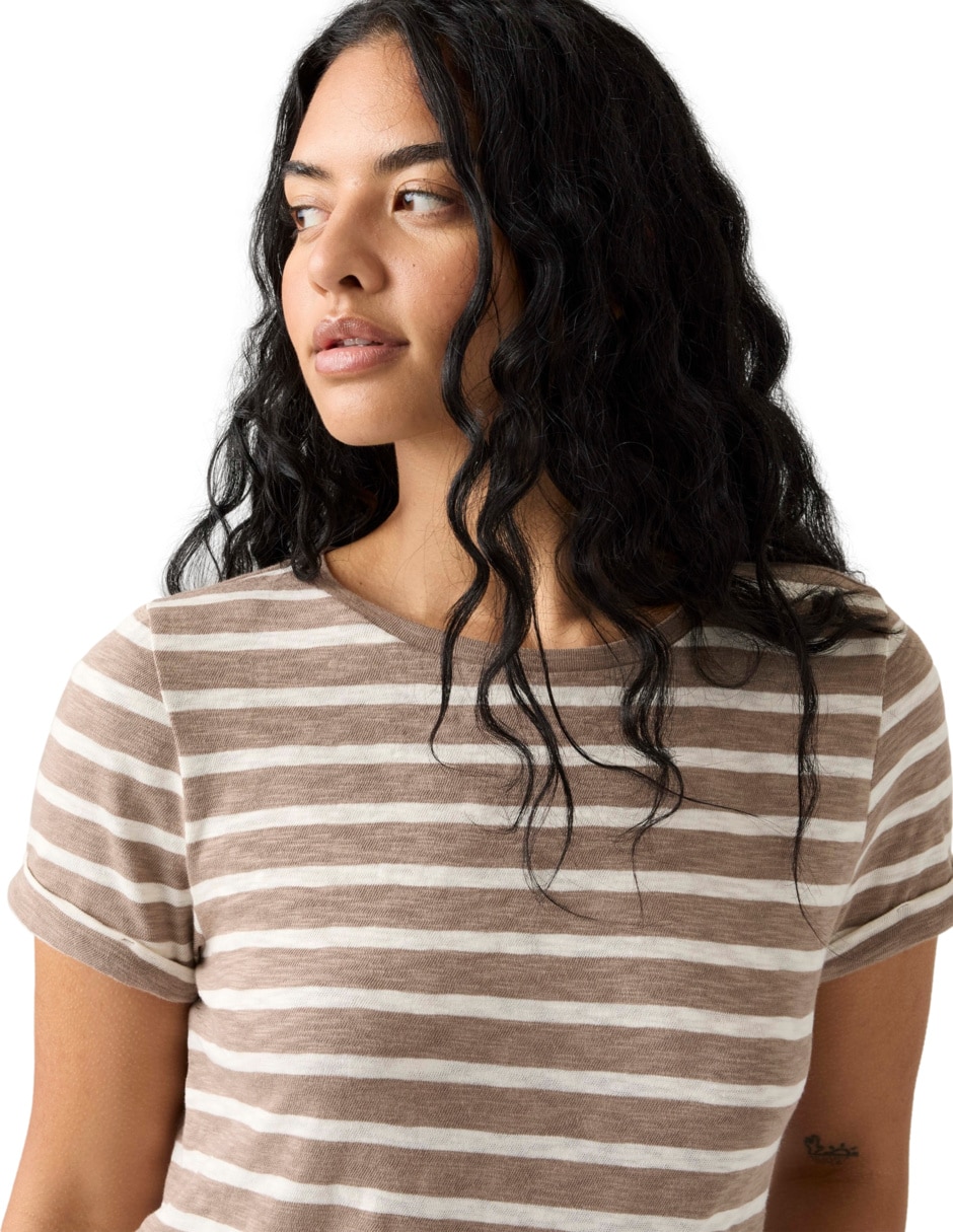 Playera manga corta cuello redondo para mujer 4