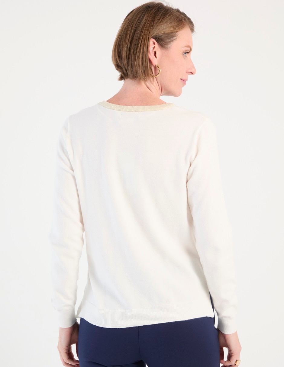 Suéter cuello redondo para mujer 2