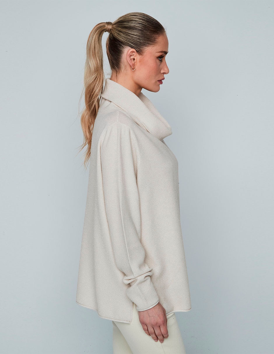 Suéter cuello drapeado para mujer 3