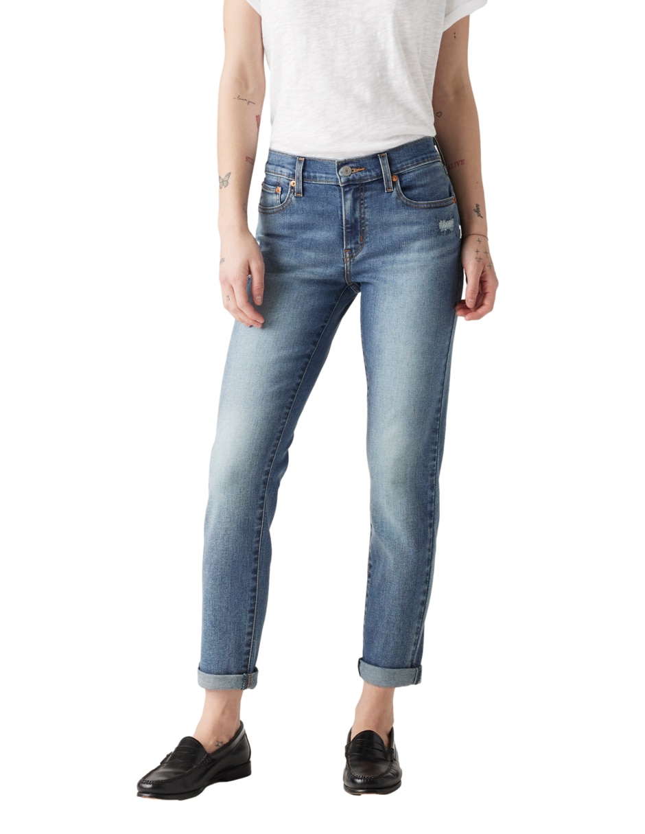 Jeans relaxed boyfriend Mid Rise para mujer 2