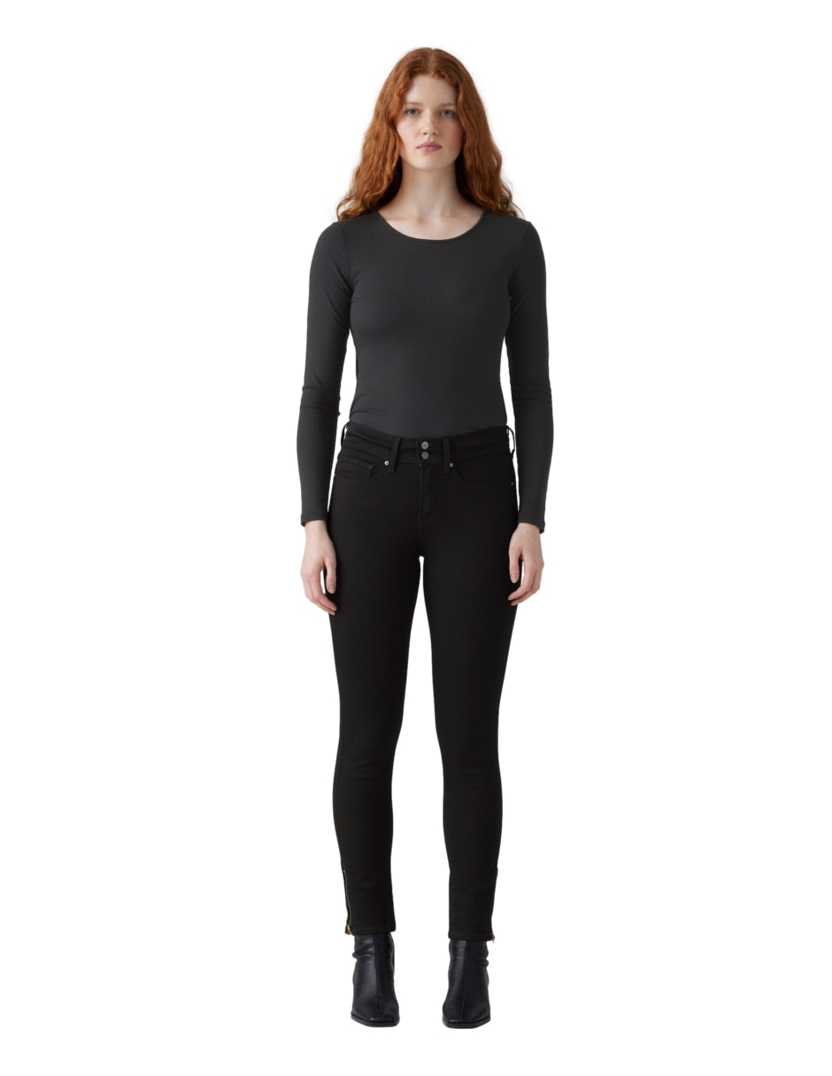 Jeans skinny 311 Shp Zip Hem Soft Black para mujer