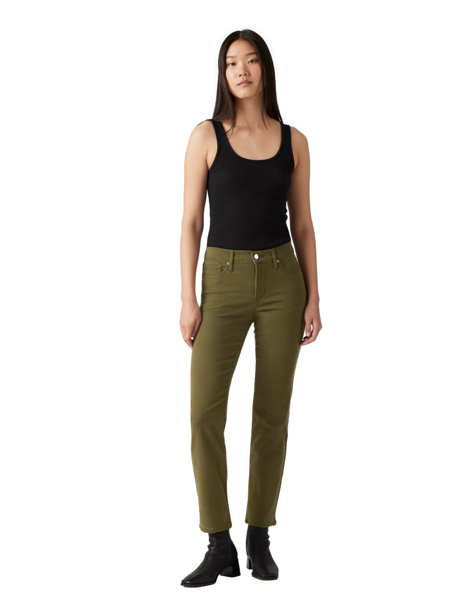 Jeans straight 314 Shaping Ivy Green Twill para mujer