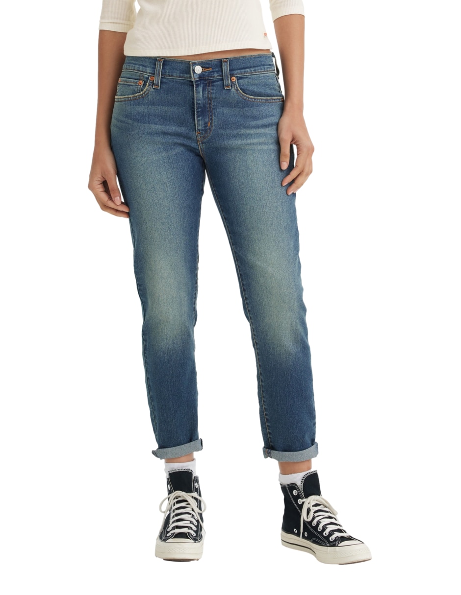 Jeans boyfriend cintura mid rise boyfriend working late para mujer