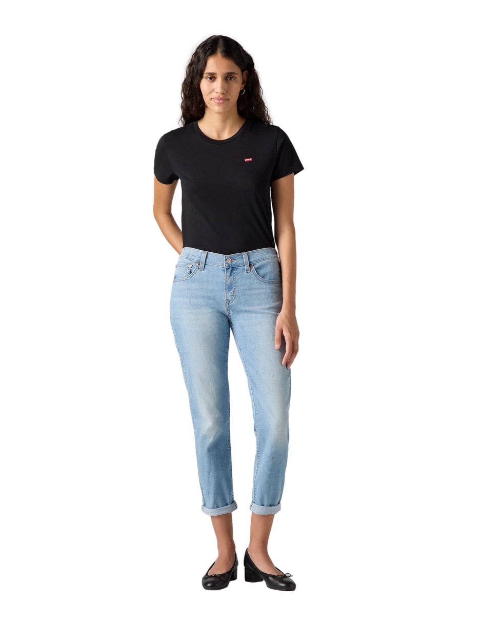 Jeans relaxed boyfriend Mid Rise para mujer