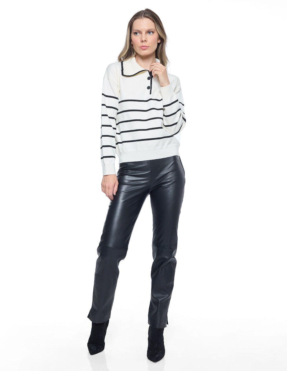 Suéter cuello camisero para mujer 2
