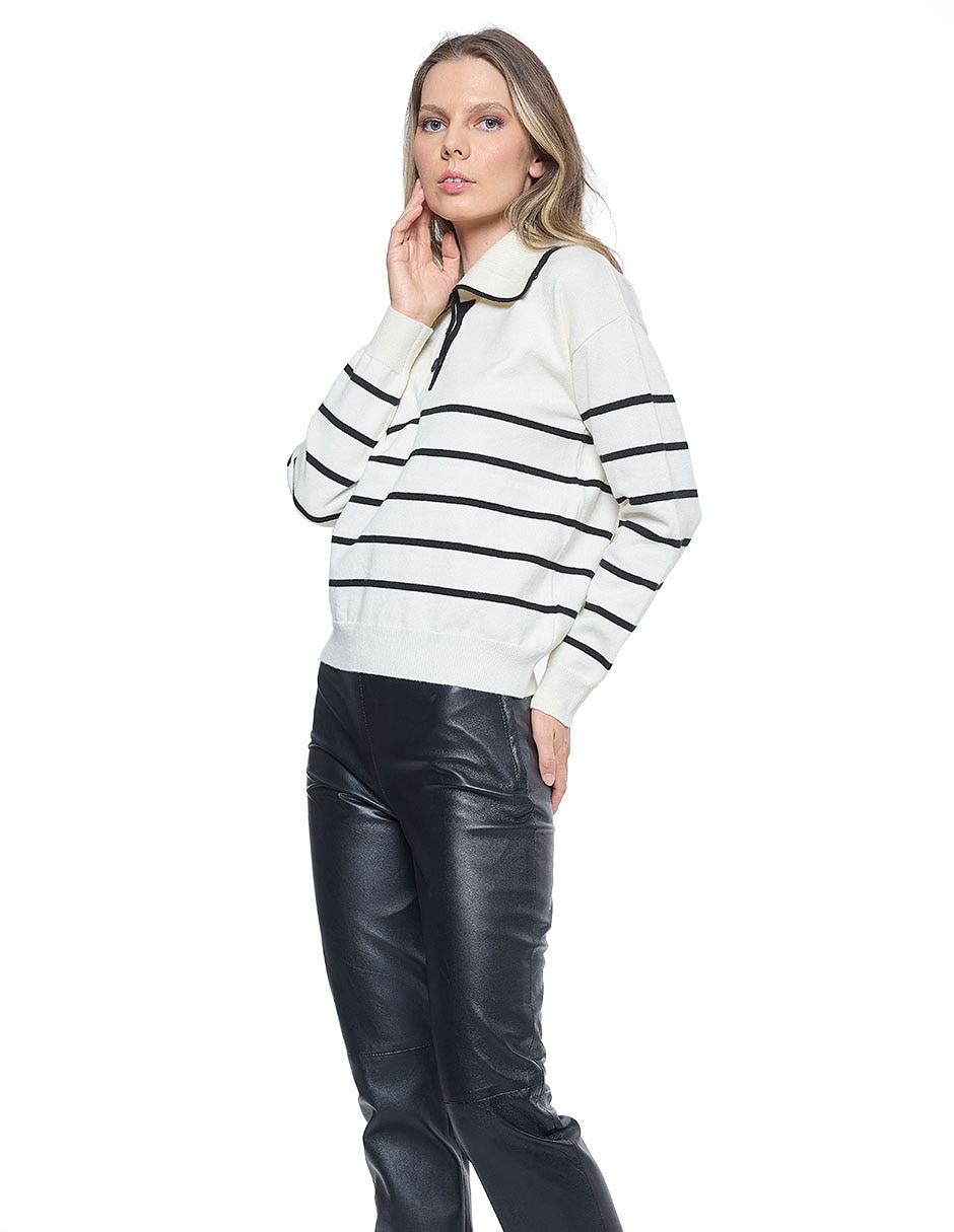 Suéter cuello camisero para mujer 3